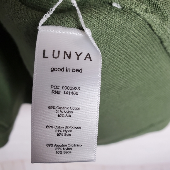 NEW Lunya Cozy Cotton Silk Button Front Cardigan L/XL Humble Green Oversized - Picture 10 of 15